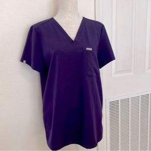 FIGS scrub top shirt dark purple woman’s size Large TECHNICAL Collection comfy